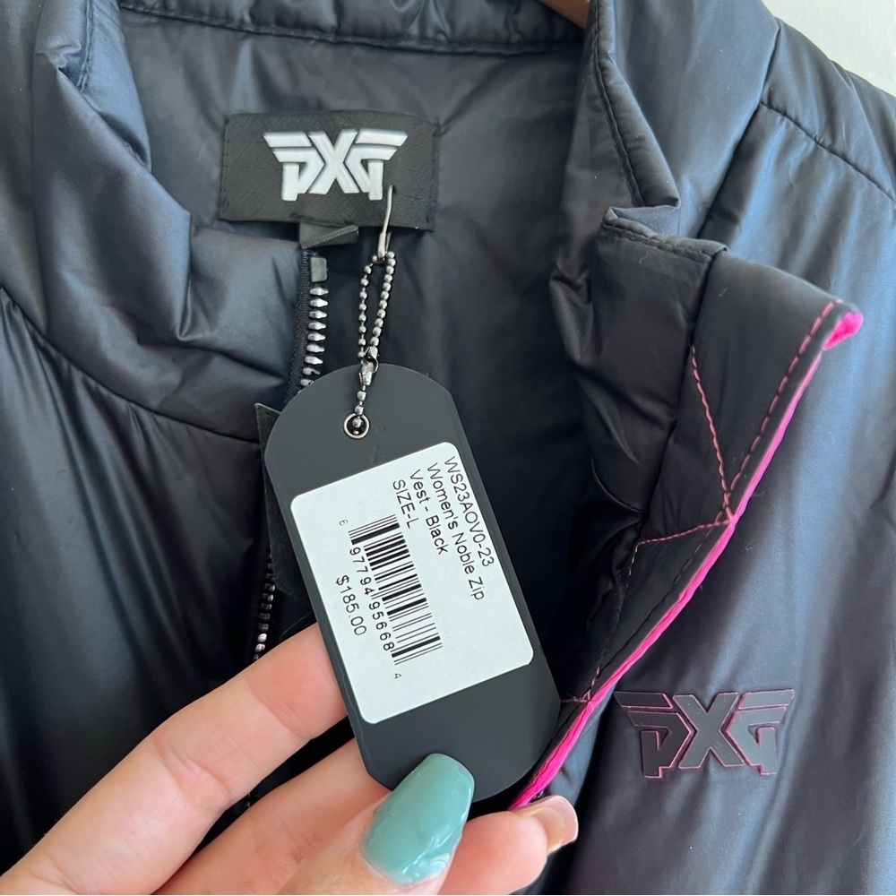 NWT PXG Womens Noble Zip Vest Black Pink Size L - Picture 8 of 10